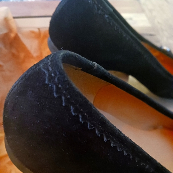 Talbots Women's Black Suede pumps 7B Med made in Brazil Leather Office Career - Picture 8 of 12